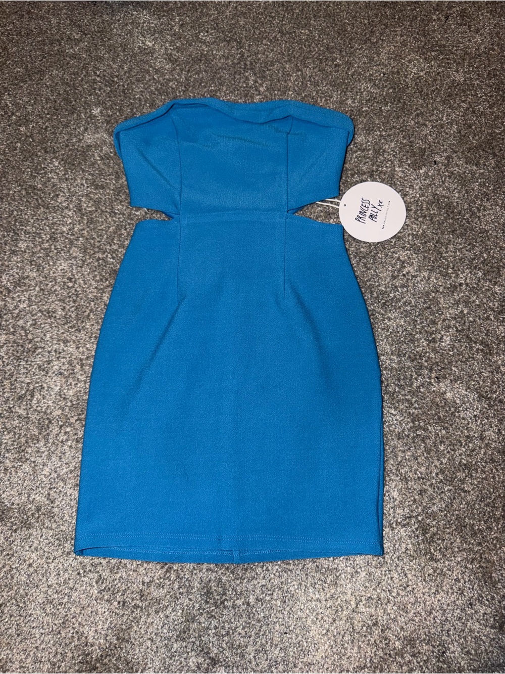 Princess Polly Electric Blue Strapless Cutout Bodycon Dress